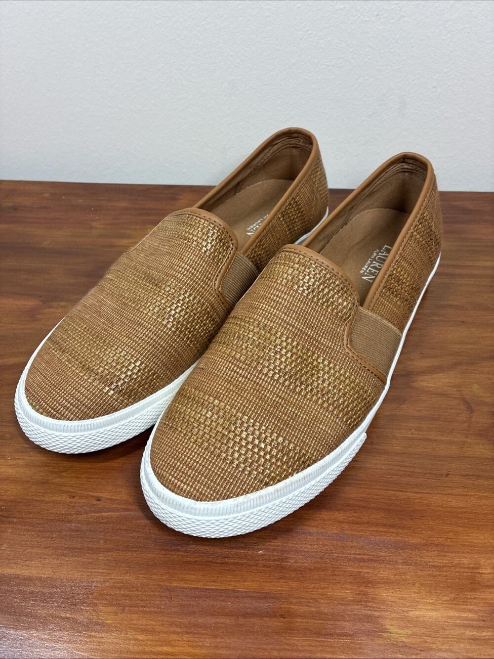 Ralph Lauren Jinny Slip On Women's Size 9.5 Sneakers Tan